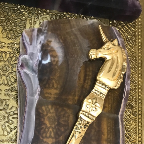 Solid Brass Art Deco Rare Unicorn Letter Opener - Picture 6 of 7